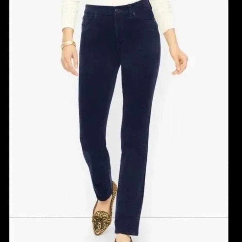 Talbots Simply Flattering 5-Pocket Pants Womens 8 Straight Black Corduroy